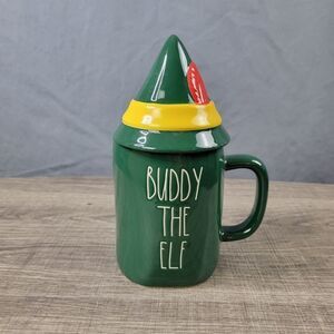 Rae Dunn Artisan Collection‎ Ceramic Buddy the Elf Christmas Mug with Lid